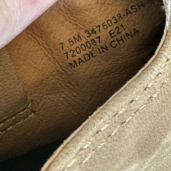 FRYE REINA Ankle Boots Ash Suede Leather Stacked Heel Pointed Toe Size 7.5 - Picture 4 of 9